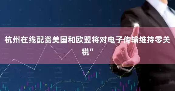 杭州在线配资美国和欧盟将对电子传输维持零关税”